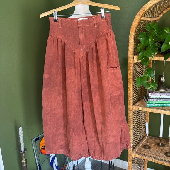 Noel For Target Rust Wide Leg Genie Hippie Basque Waste Capri Pants - Picture 1 of 4
